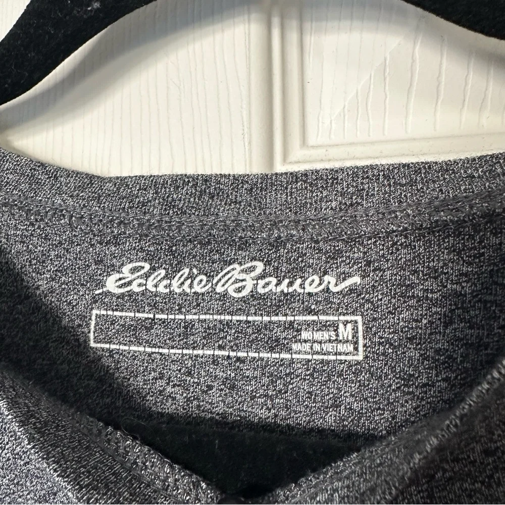 Eddie Bauer Charcoal Gray 100% Cotton Long Sleeve Tee - Medium - Picture 3 of 5